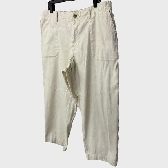 L.L. Bean Comfort Stretch High-Rise Crop Ankle Pants Beige Women's 18 Petite - Picture 2 of 10